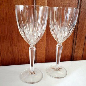 2 Mikasa Icicles Crystal Wine Glasses 7 1/2" goblets